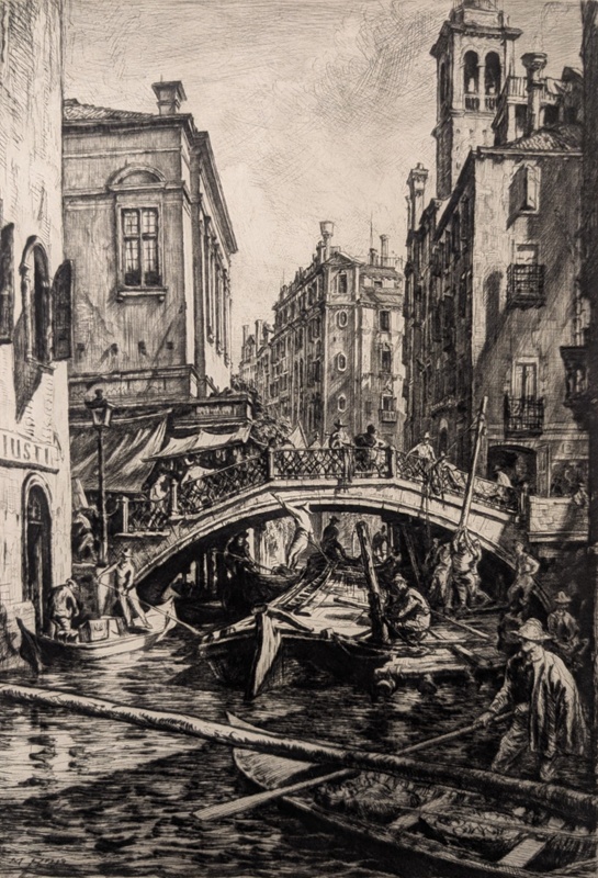 Canal and Bridge of SS Apostoli, Venice; Bone, Muirhead (1876-1953); 1916; BIKGM.9250