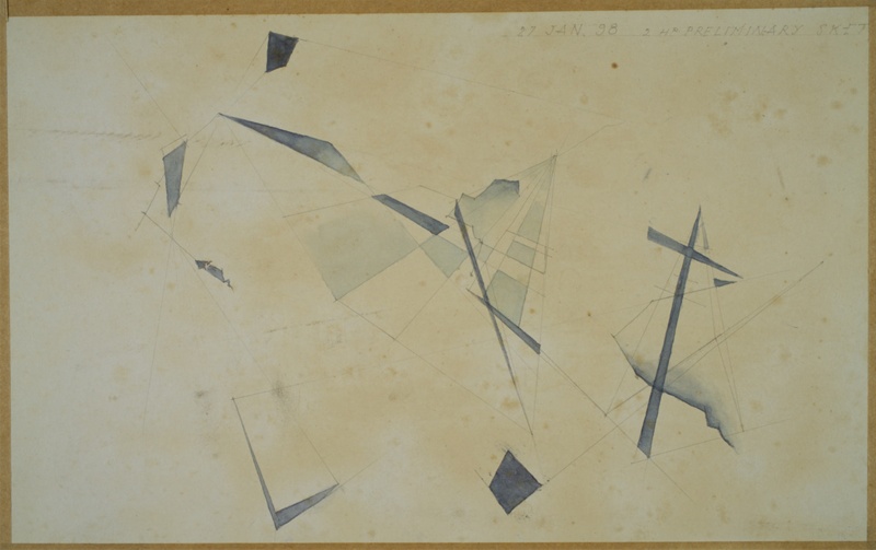 24 Degrees Preliminary Sketch; Rosenvinge, Olaf (1913-2004); 1998; BIKGM.8831