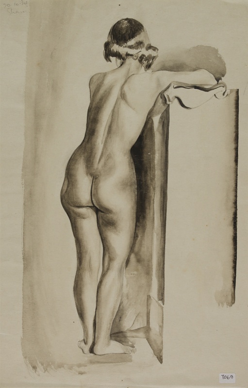 Female Nude - Back View - Full Length; Richards, Albert; 1935-1939; BIKGM.7069