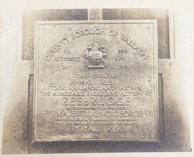 Photographs of 'Zeebrugge' Plaque; Unknown; BIKGM.W750