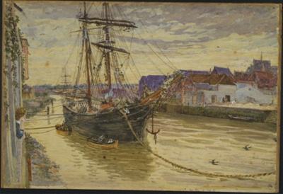 River Scene of Arundel; Rathbone, Harold Steward (1858-1929); 1887; BIKGM.9014