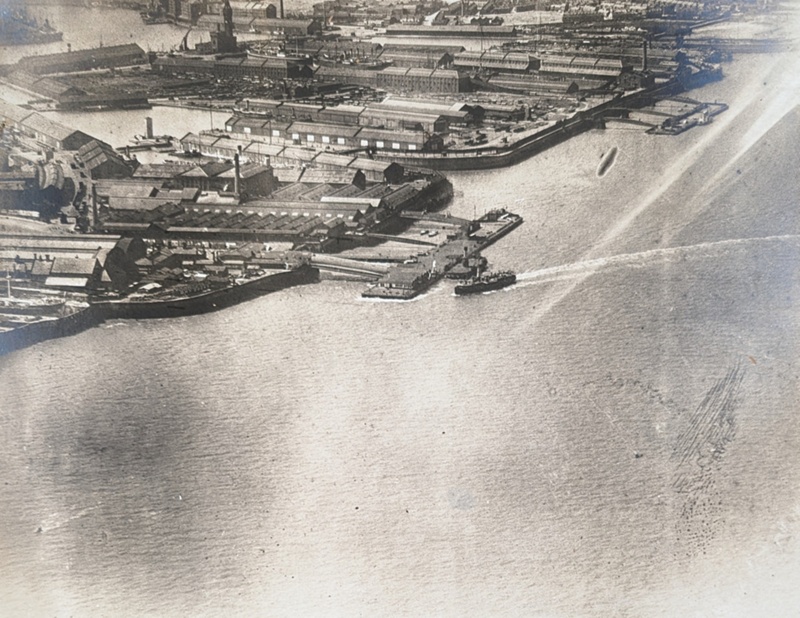 Aerial view of Birkenhead and Wallasey Ferry; Unknown; BIKGM.W710