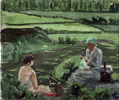 Picnic scene; Crooke, Muriel Elise (1901-1975); BIKGM.W517