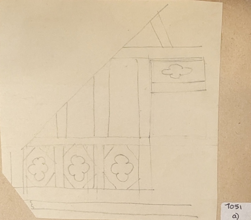 Sketch 1 of Timber Houses in Chester; Richards, Albert; 1935-1939; BIKGM.7051.1