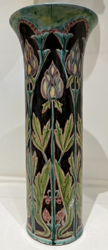 Tall narrow vase; Della Robbia Pottery; about 1905; BIKGM.L227.4