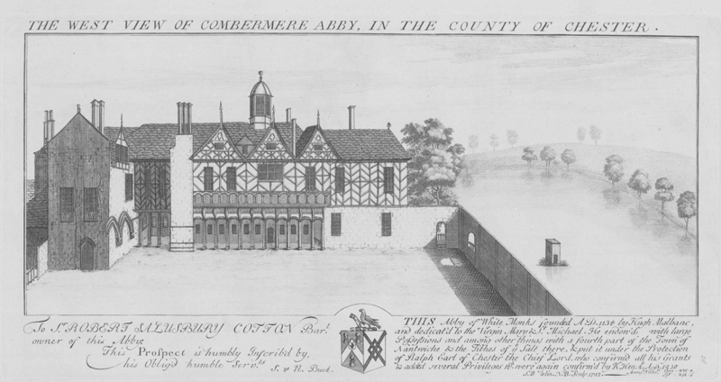 The west view of Combermere Abby in the County of Chester 1727; Buck, Samuel (1696-1779); BIKGM.1327e