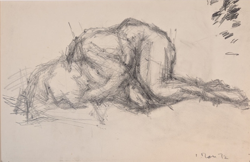 Nude in Foetal Position; Horsfield, Nicholas (1917-2005); 1972; BIKGM.8995