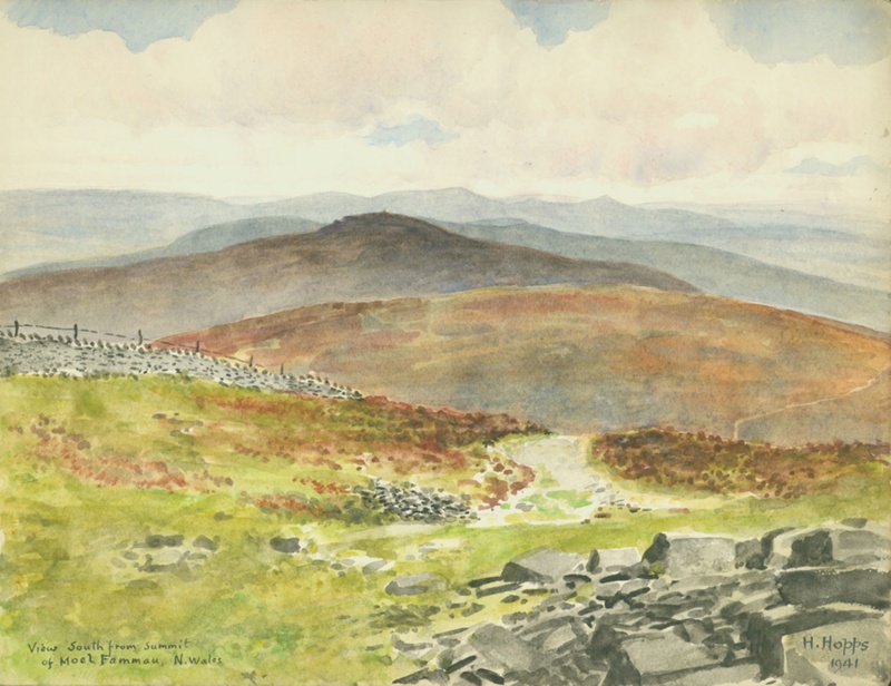 View South from the Summit of Moel Fammau, North Wales 1941; Hopps, Harold; BIKGM.W420