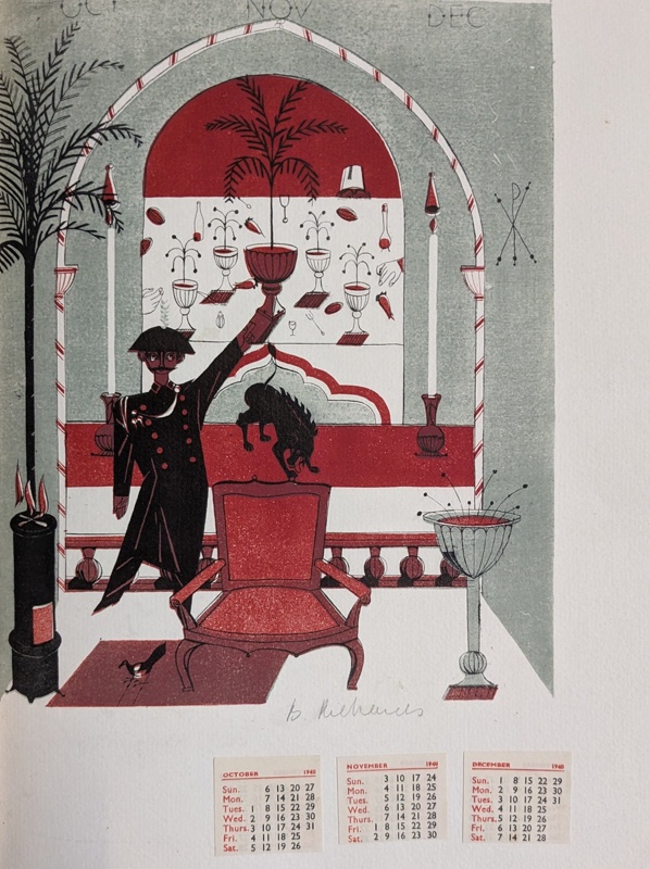 October, November, December: Wallasey School of Art Calendar 1940; Richards, Albert (1919-1945); 1939; BIKGM.7027.4