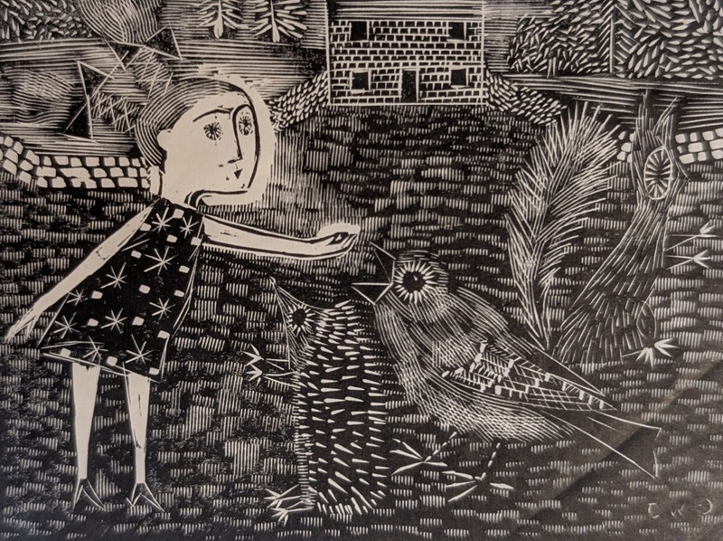 Little Girl with Animals and Birds; Jardine, George (1920-2002); BIKGM.6100