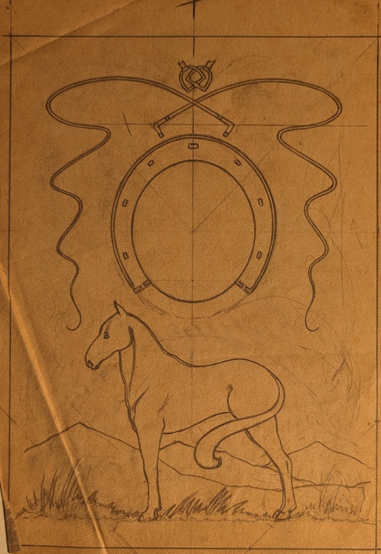 Sketch Insignia With Horse; Burke, Thomas; BIKGM.7343.3