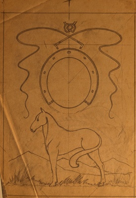 Sketch Insignia With Horse; Burke, Thomas; BIKGM.7343.3