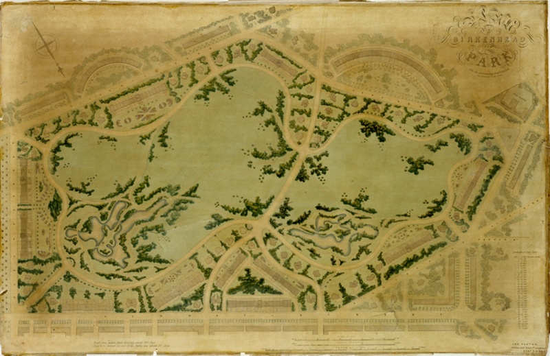 Birkenhead New Park ('Paxton Plan'); Hullmandel & Walton; BIKGM.208H