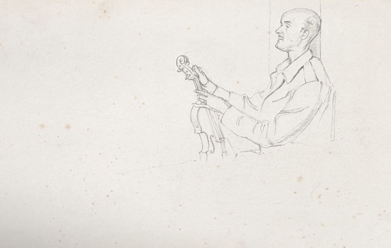 Portrait of Man With Violin; Burke, Thomas; 1941-1945; BIKGM.7343.72