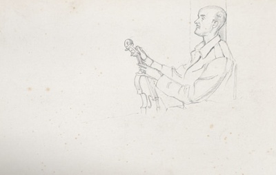 Portrait of Man With Violin; Burke, Thomas (1906-1945); 1941-1945; BIKGM.7343.72