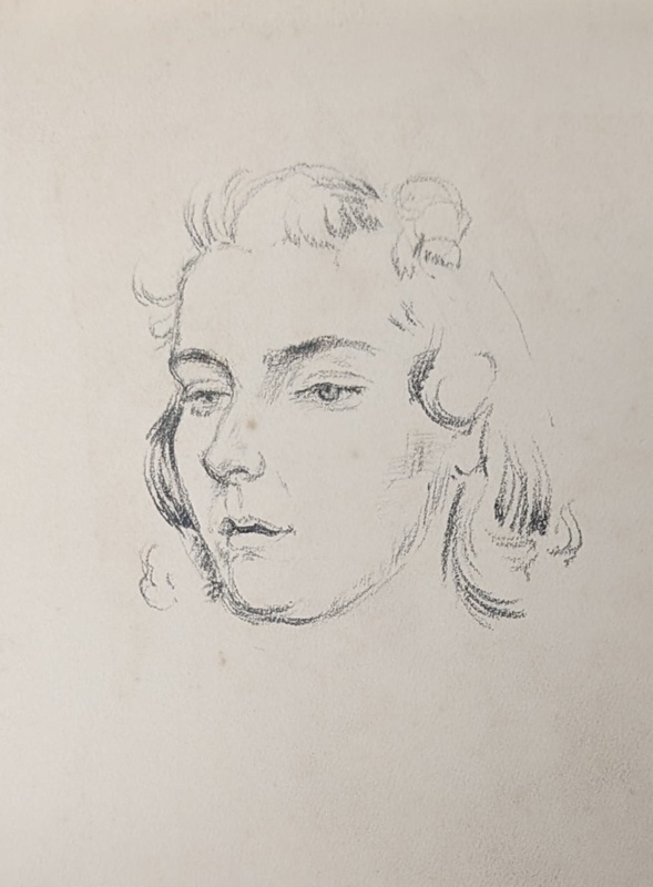 Portrait Sketch of Woman ; Burke, Thomas; BIKGM.7343.16