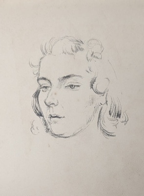 Portrait Sketch of Woman ; Burke, Thomas; BIKGM.7343.16