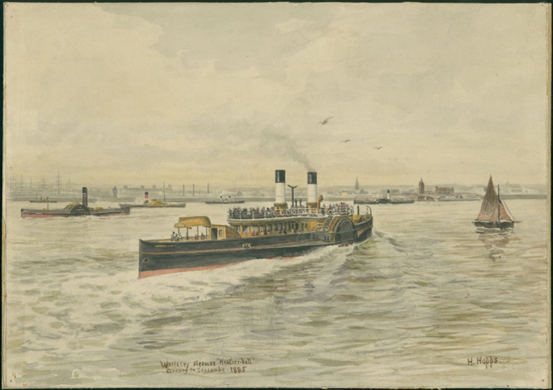 Wallasey Steamer Heather-Bell Crossing to Seacombe 1885; Hopps, Harold; BIKGM.W242