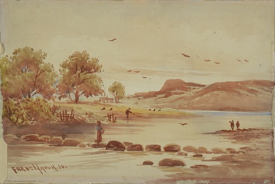 Landscape with stepping stones; Waugh, Frederick; BIKGM.W47