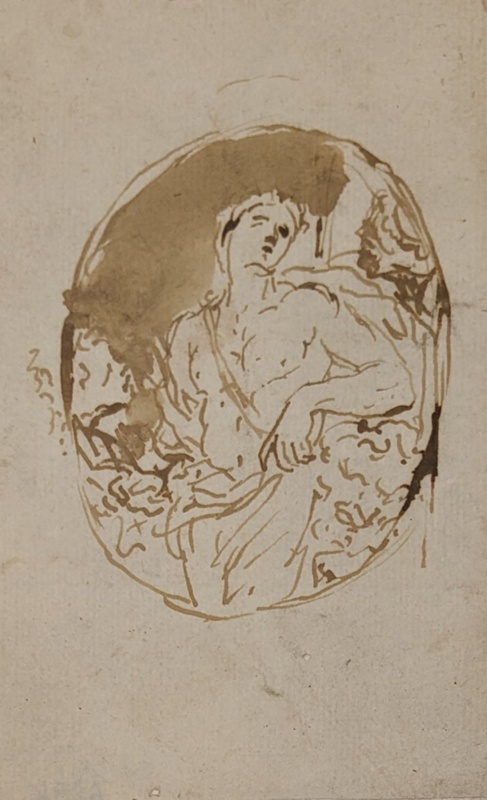 Sketch of a Figure in Oval Shape; BIKGM.6292
