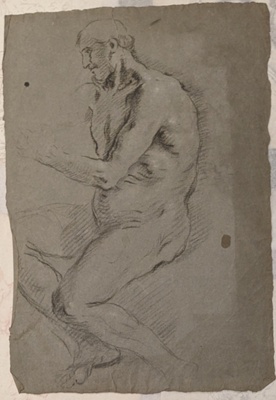 Figure Study of a Seated Male Nude; BIKGM.6330