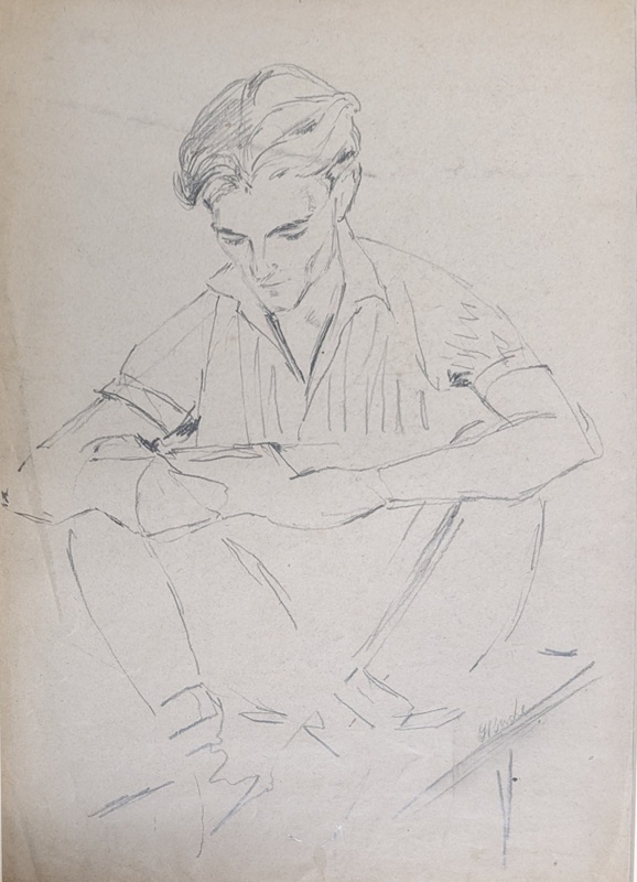 Portrait Sketch of Man; Burke, Thomas; 1941-1945; BIKGM.7343.66