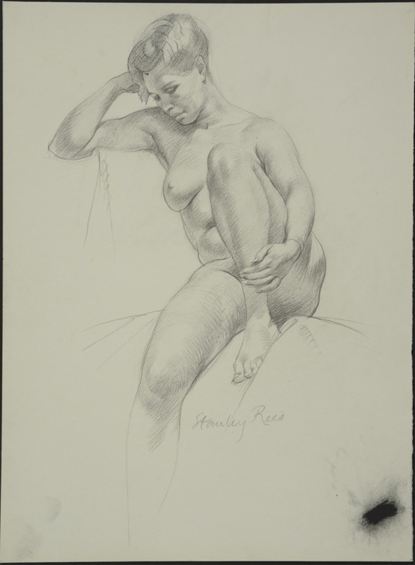 Study of Nude Woman Sitting Holding Ankle; Reed, Stanley; BIKGM.5679