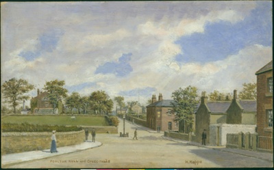 Poulton Hall and Cross Roads; Hopps, Harold (1879-1967); BIKGM.W823