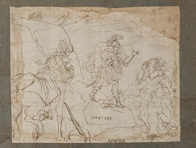 Classical Scene with Dismounted Warrior and Horse; BIKGM.6318