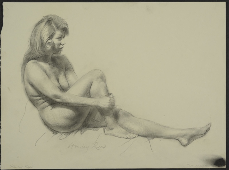 Study of Nude Woman Sitting Holding Leg; Reed, Stanley; BIKGM.5654