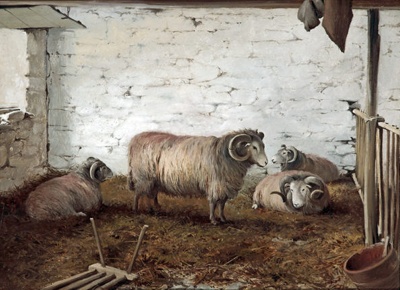 Salving Time, a Study of Rams; Sinclair, John (active 1881-1923); BIKGM.205f
