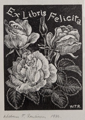 Ex Libris Felicitia; Rawlinson, William Thomas (1912-1993); 1986; WR.77