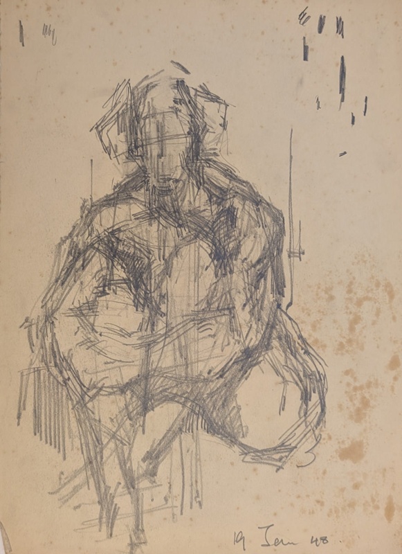 Seated Nude; Horsfield, Nicholas (1917-2005); 1948; BIKGM.8907.1