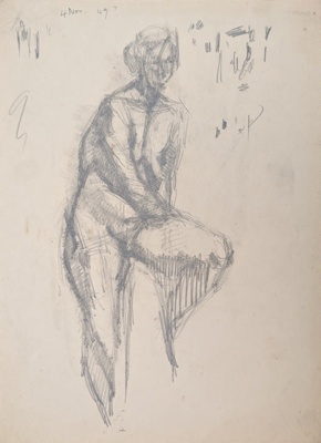 Seated Nude; Horsfield, Nicholas (1917-2005); c. 1949; BIKGM.8982