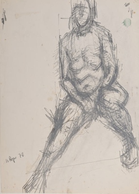 Seated Nude; Horsfield, Nicholas (1917-2005); 1978; BIKGM.8918
