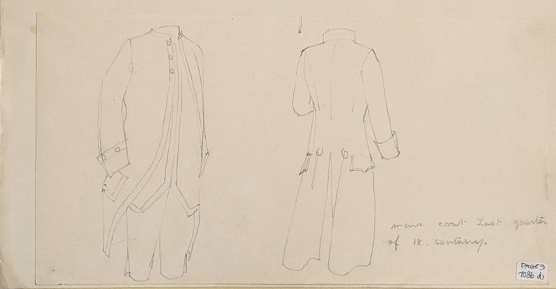 "Man's Coat Last Quarter 18th c."; Richards, Albert; 1935-1939; BIKGM.7086D