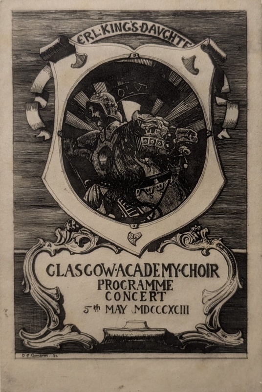 Glasgow Academy Choir Concert Print; Cameron, David Young (1865-1945); c. 1893; BIKGM.9248