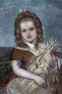 A girl making a corn dolly: Catherine, the artist's daughter; Steer, Philip; BIKGM.4322