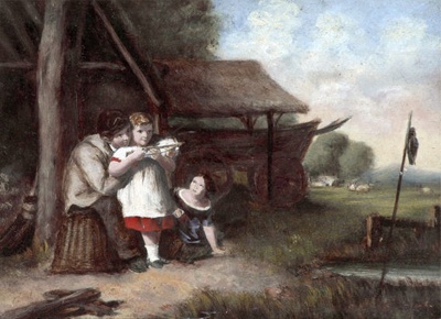 Children firing crossbows; Unknown; BIKGM.195P