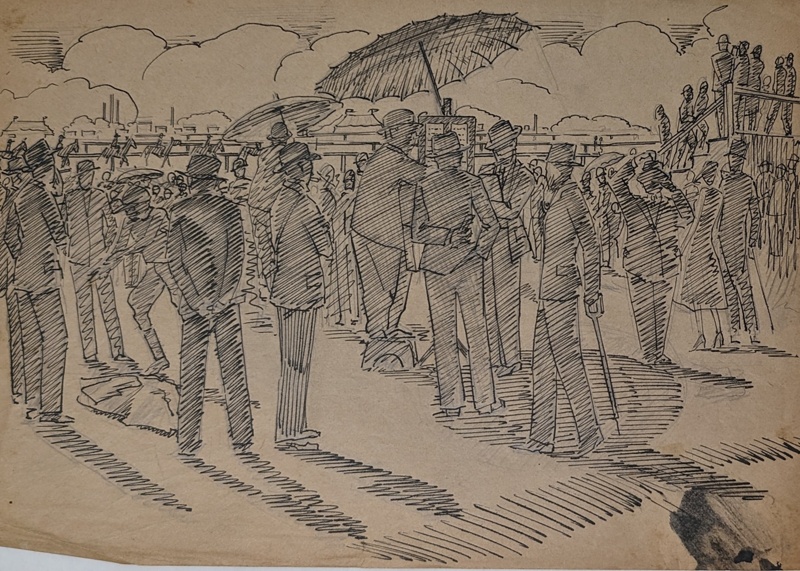 Sketch of Group of Gentlemen ; Burke, Thomas; BIKGM.7343.9