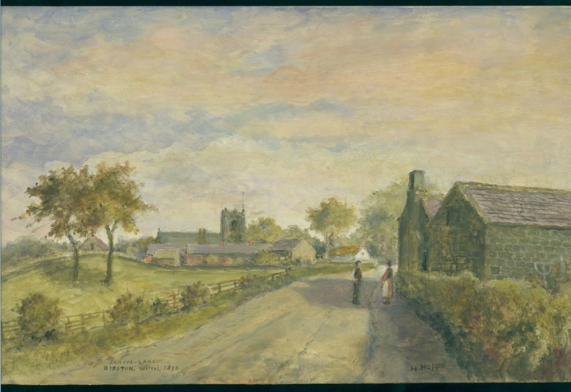 School Lane, Bidston , Wirral, 1898; Hopps, Harold; BIKGM.W272