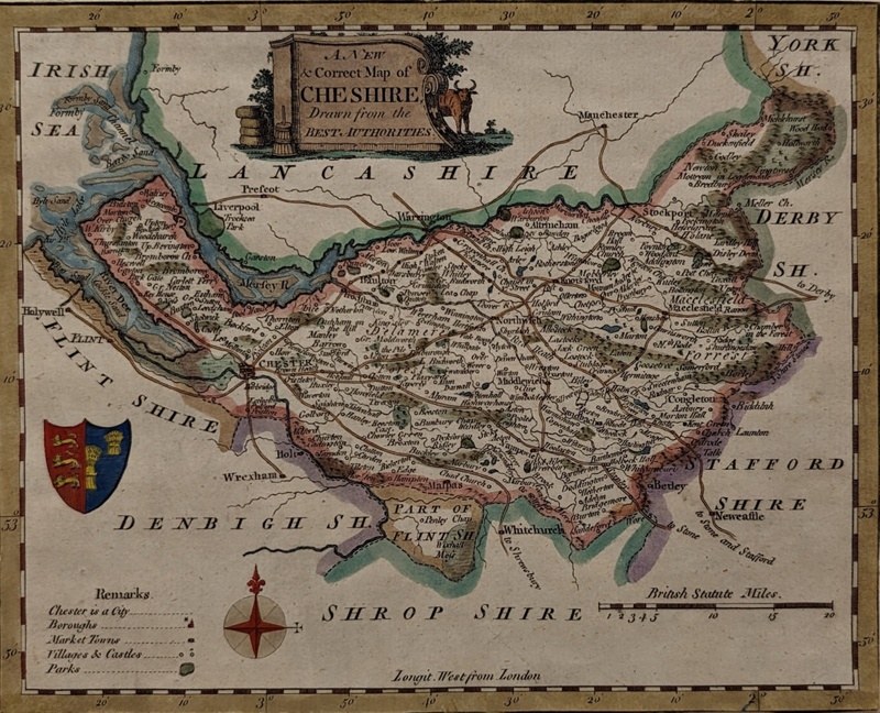 A New and Correct Map of Cheshire ; Conder, Thomas; BIKGM.4005