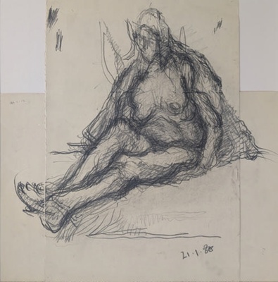 Seated Nude; Horsfield, Nicholas (1917-2005); 1980; BIKGM.9008