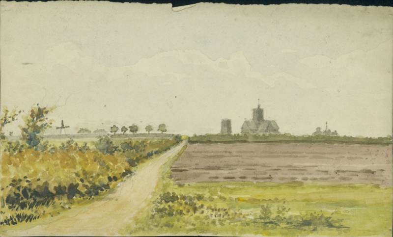 Wallasey Church from Sea View Road Fields; Hopps, Harold; BIKGM.W356