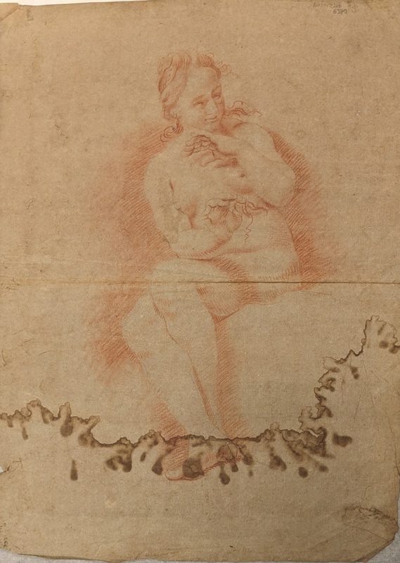 Study of Nude Female Seated on a Rock; BIKGM.6370