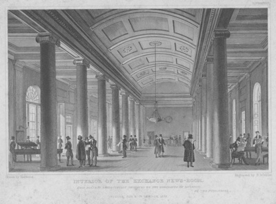 Interior of the Exchange News-Room. Liverpool 1829; Winkles, R Harwood; BIKGM.2626