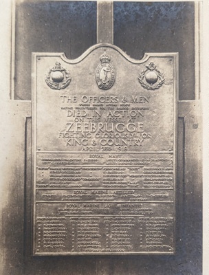 Photographs of 'Zeebrugge' Plaque; Unknown; BIKGM.W748