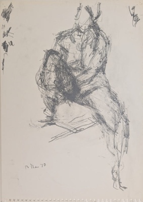 Seated Nude, Leg Raised; Horsfield, Nicholas (1917-2005); 1970; BIKGM.8917