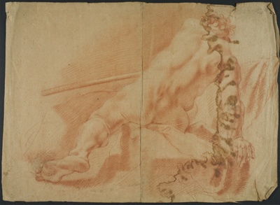 Study of a Nude Man Seated on a Rock ; BIKGM.6369