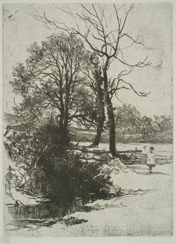 finnie 2375 child by stream and tree